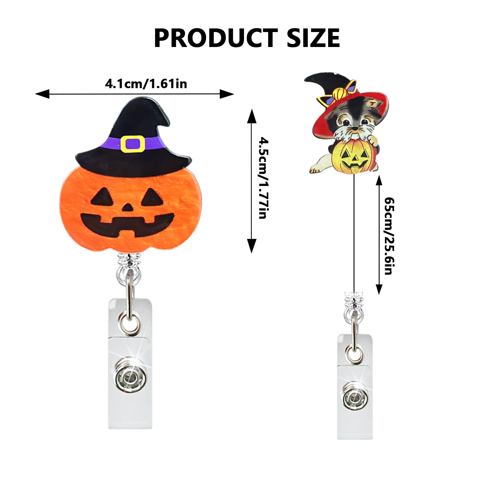 Wholesale halloween acrylic retractable rotating easy pull Badge Reels
